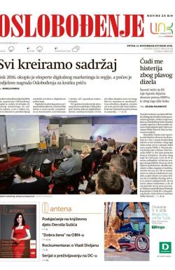 Oslobođenje - broj 25132, 11. nov 2016.