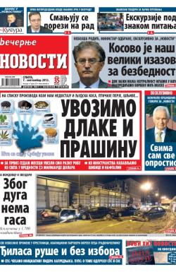 Večernje novosti - broj 1023, 7. sep 2013.