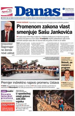 Danas - broj 6420, 28. apr 2015.