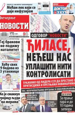 Večernje novosti - broj 3898, 20. mar 2021.