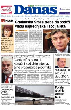 Danas - broj 5549-5550, 8. dec 2012.