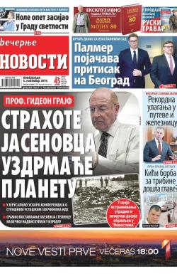 Večernje novosti - broj 3415, 4. nov 2019.