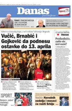 Danas - broj 7847, 25. mar 2019.