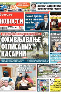 Večernje novosti - broj 1378, 11. dec 2014.