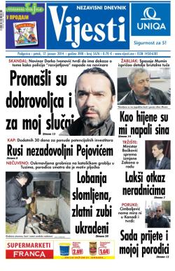 Vijesti - broj 5676, 17. jan 2014.
