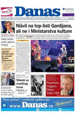 Danas - broj 6780, 22. apr 2016.