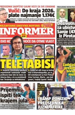 Informer - broj 3985, 23. maj 2025.