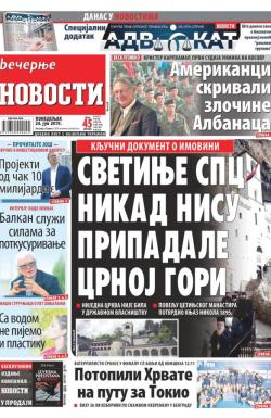Večernje novosti - broj 3283, 24. jun 2019.