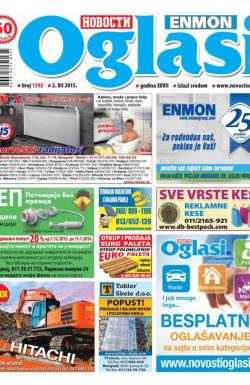 Novosti oglasi - broj 1392, 2. dec 2015.