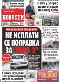 Večernje novosti - broj 3426, 15. nov 2019.