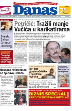 Danas - broj 6944, 3. okt 2016.