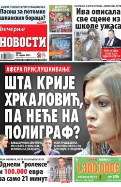 Večernje novosti - broj 3841, 22. jan 2021.