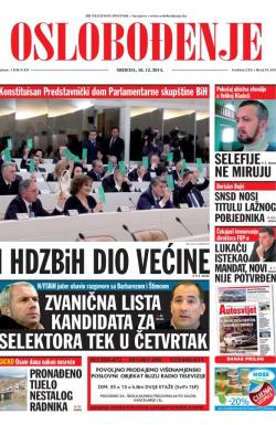 Oslobođenje - broj 24.435, 10. dec 2014.