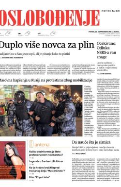 Oslobođenje - broj 27103, 23. sep 2022.