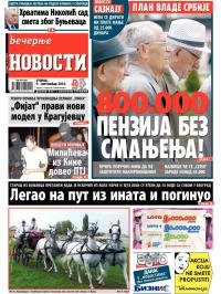 Večernje novosti - broj 1283, 9. sep 2014.