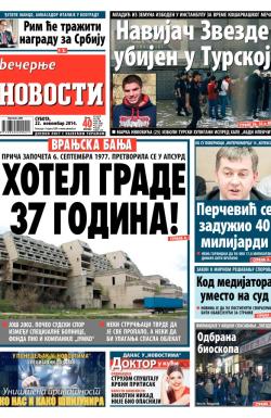 Večernje novosti - broj 1358, 22. nov 2014.