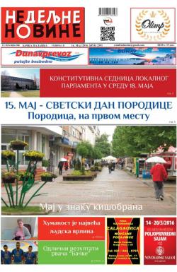 Nedeljne novine, B. Palanka - broj 2591, 14. maj 2016.