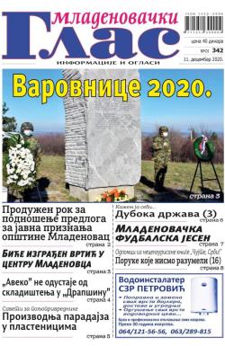 Mladenovački Glas - broj 342, 11. dec 2020.