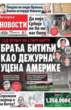 Večernje novosti - broj 4167, 17. dec 2021.