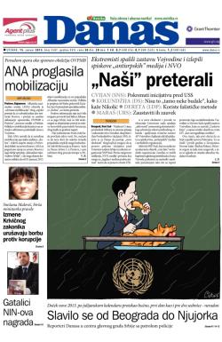 Danas - broj 5587, 15. jan 2013.