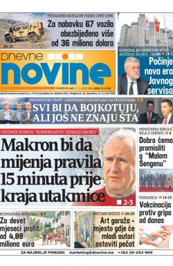 Dnevne novine - broj 2526, 11. nov 2019.