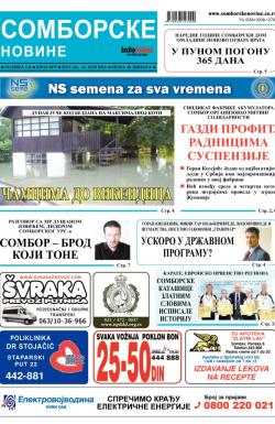 Somborske novine - broj 3077, 14. jun 2013.