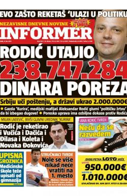 Informer - broj 1557, 9. jun 2017.