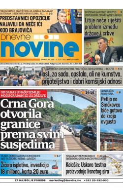 Dnevne novine - broj 2694, 1. jun 2020.