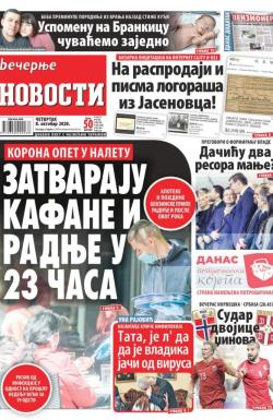 Večernje novosti - broj 3738, 8. okt 2020.