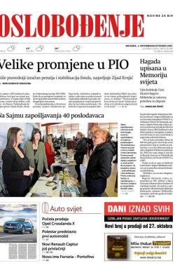 Oslobođenje - broj 25480, 1. nov 2017.
