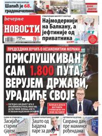 Večernje novosti - broj 4345, 21. jun 2022.