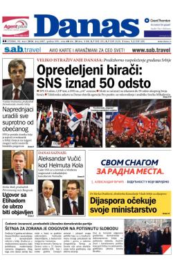 Danas - broj 6007, 11. mar 2014.