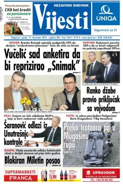 Vijesti - broj 5644, 13. dec 2013.