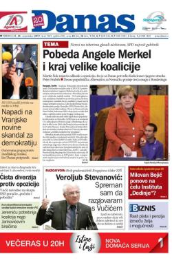 Danas - broj 7301, 25. sep 2017.