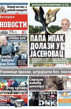 Večernje novosti - broj 1478, 24. mar 2015.