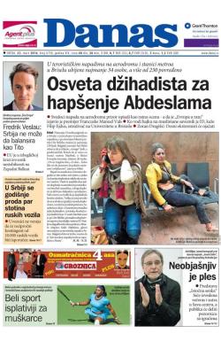 Danas - broj 6750, 23. mar 2016.