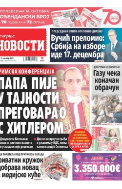 Večernje novosti - broj 4815, 13. okt 2023.