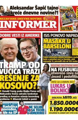 Informer - broj 1617, 18. avg 2017.