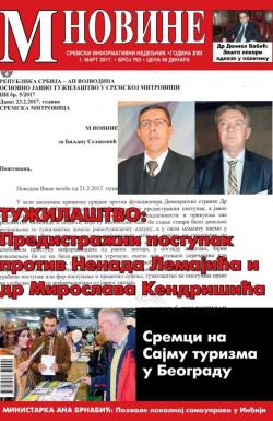 M Novine, Sr. Mitrovica - broj 793, 1. mar 2017.
