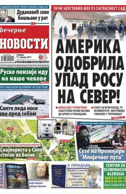 Večernje novosti - broj 2133, 17. jan 2017.
