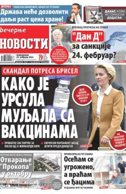 Večernje novosti - broj 4584, 20. feb 2023.