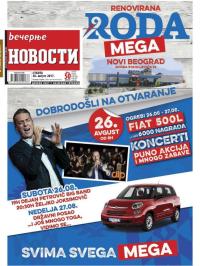 Večernje novosti - broj 2710, 26. avg 2017.