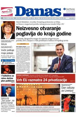 Danas - broj 6280, 9. dec 2014.
