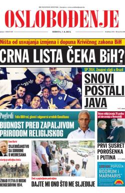 Oslobođenje - broj 24.249, 7. jun 2014.