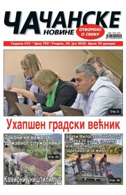 Čačanske novine - broj 702, 30. jun 2020.