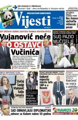 Vijesti - broj 6010, 18. dec 2014.