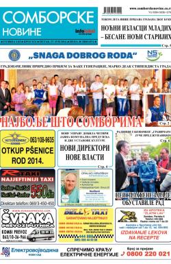 Somborske novine - broj 3131, 27. jun 2014.