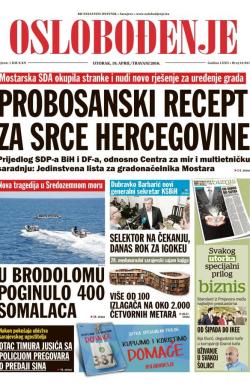 Oslobođenje - broj 24.931, 19. apr 2016.