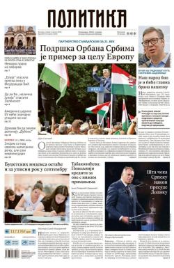 Politika - broj 40110, 5. avg 2025.