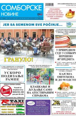 Somborske novine - broj 3327, 30. mar 2018.